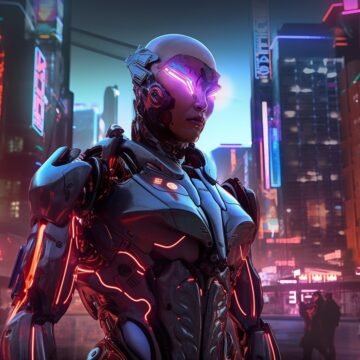 "Welcome to the neon-lit future  These cyborgs are ready to take on the world an