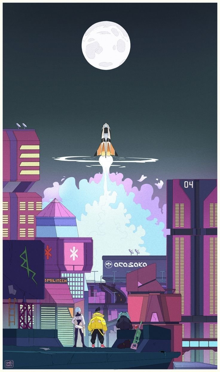 cyberpunk anime wallpaper