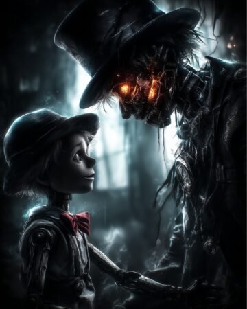In the dim glow of broken dreams, the Puppet-maker smiles. His creations dance o