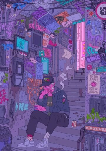 cyberpunk anime wallpaper