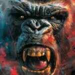 Unleashing the beast within!  This King Kong artwork is a fierce explosion of ra
