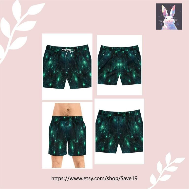 Galactic Glow Swim Men's Mid-Length Swim Shorts (AOP)