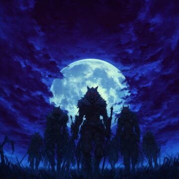 Under the gaze of the full moon, the **Moonfang Vanguard** emerges from the wild